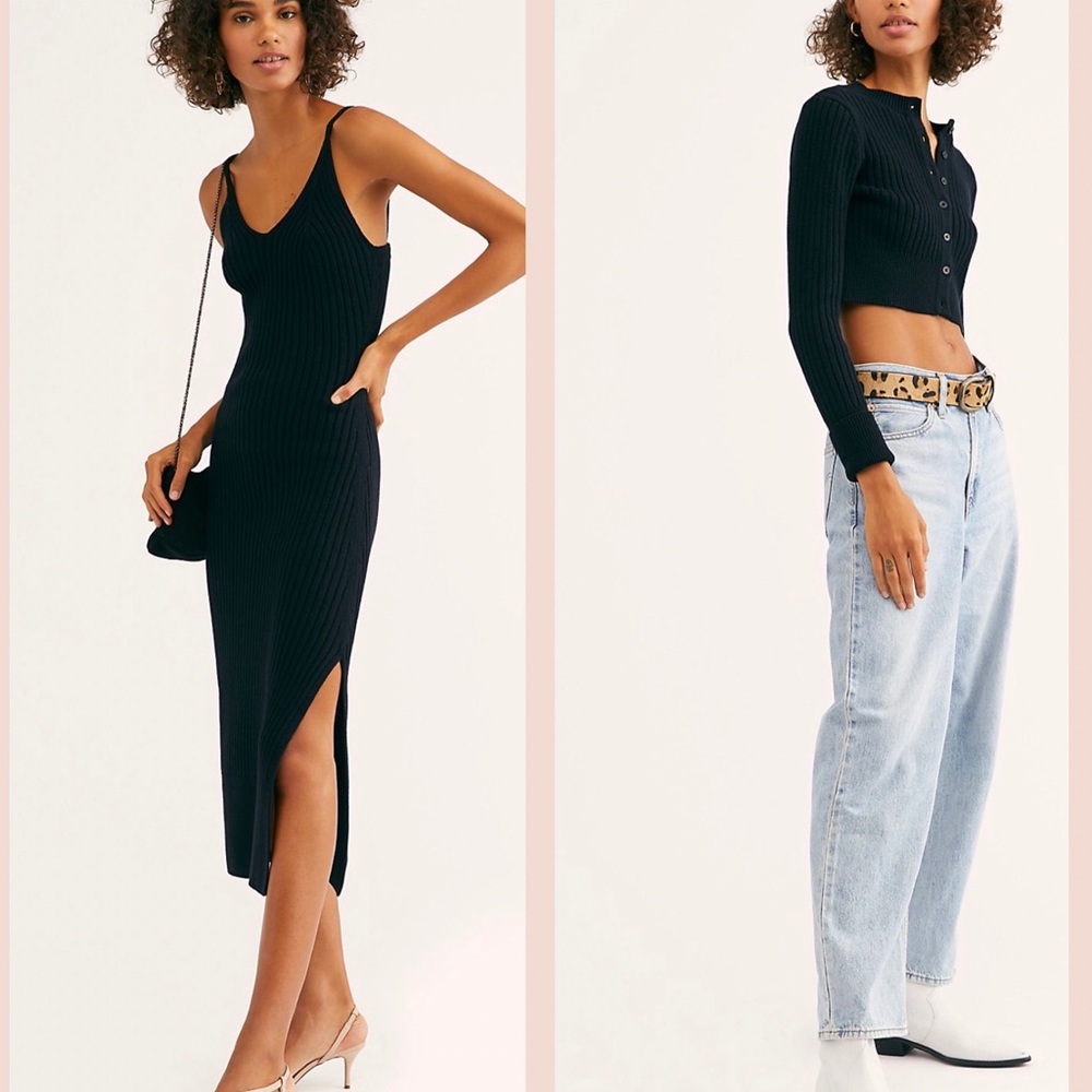 Free people phoebe sweater dress cardigan set